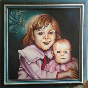 heidi and bec as kids painting
