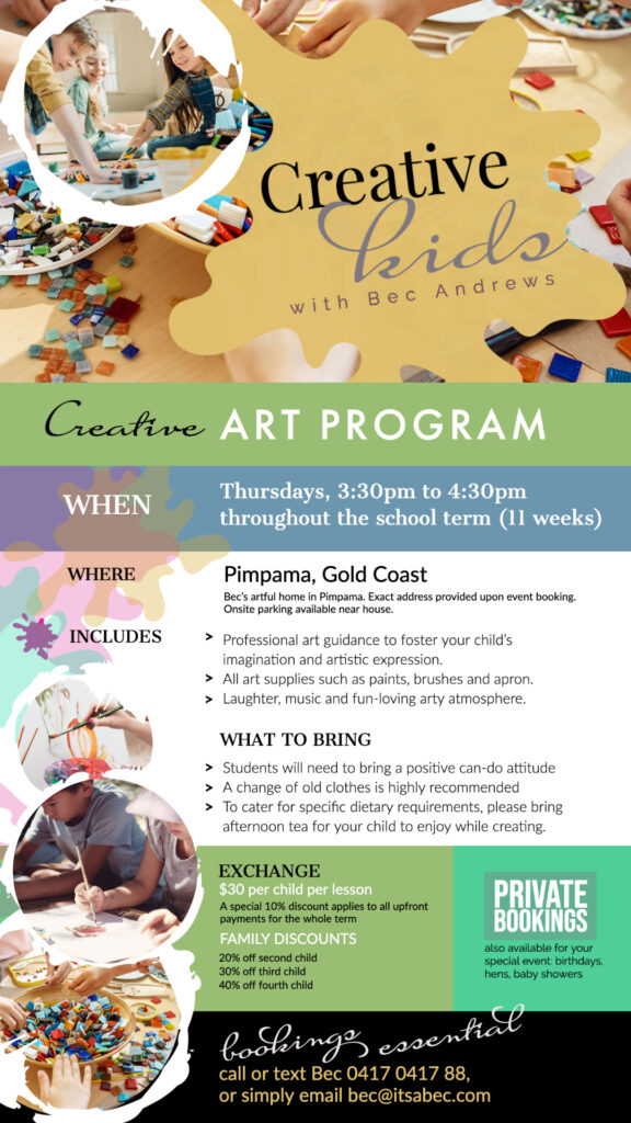creative kids art program - TERM 1 - promo flyer