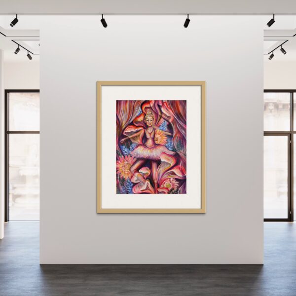 Ballerina Girl - mockup with frame on gallery wall